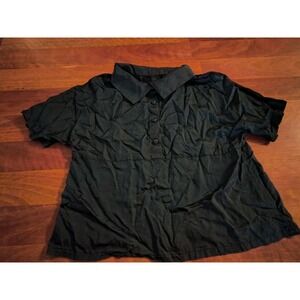 Vintage Blue Large Button Up Short Sleeve With 90s Pattern